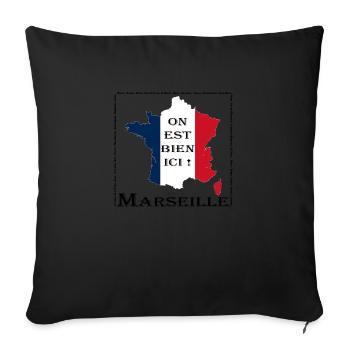 On est bien à Marseille - Housse de coussin décorative 45 x 45 cm - noir - Devant