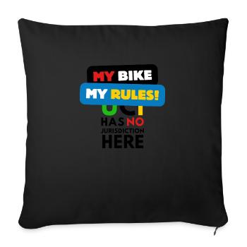 My Bike My Rules - Sofa pillowcase 17,3'' x 17,3'' (45 x 45 cm) - black - Front