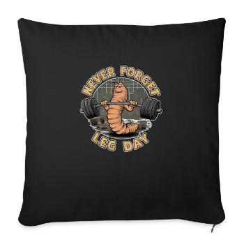Leg Day - Strength training leg work - Sofa pillowcase 17,3'' x 17,3'' (45 x 45 cm) - black - Front