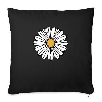Marguerite - Housse de coussin décorative 45 x 45 cm - noir - Devant