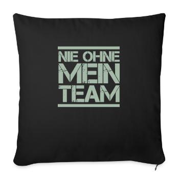 my team - Sofa pillowcase 17,3'' x 17,3'' (45 x 45 cm) - black - Front