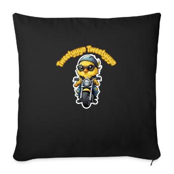 Tweetyyyn - Housse de coussin décorative 45 x 45 cm - noir - Devant