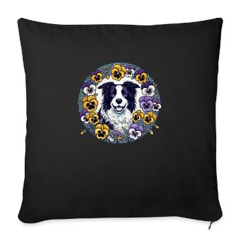 Border Collie - Sofa pillowcase 17,3'' x 17,3'' (45 x 45 cm) - black - Front