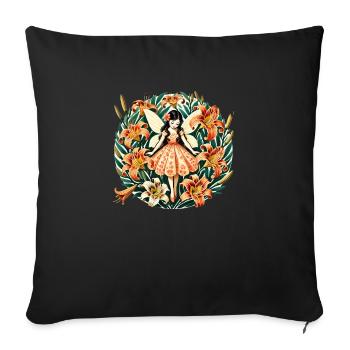 Fée Lys Tigre - Housse de coussin décorative 45 x 45 cm - noir - Devant