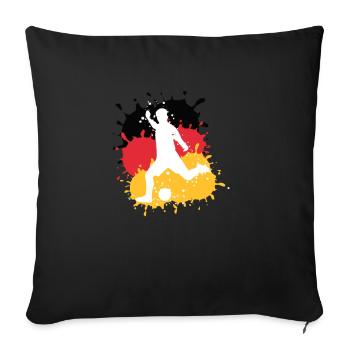 Fußball, Deutschland,Flagge, Fußballer,Graffiti - Sofakissenbezug 45 x 45 cm - Schwarz - Vorne