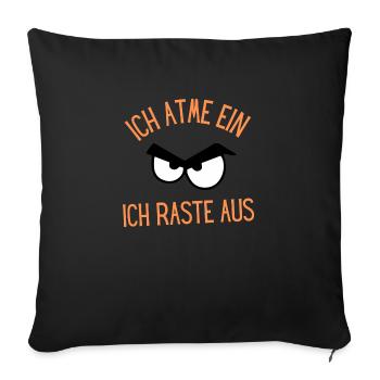 Ich atme ein - Sofakissenbezug 45 x 45 cm - Schwarz - Vorne