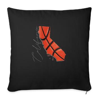 California (USA) | real basketball | Map S - Sofa pillowcase 17,3'' x 17,3'' (45 x 45 cm) - black - Front