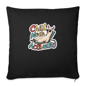 Llama Chill - Beach Humor - Sofa pillowcase 17,3'' x 17,3'' (45 x 45 cm) - black - Front