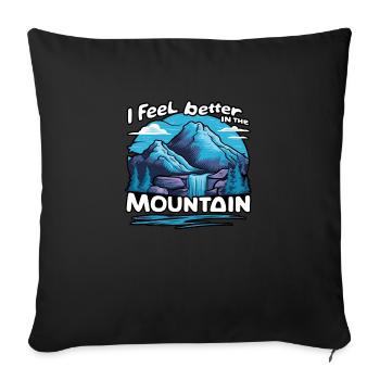 mountain nature hiking climbing lake - Sofa pillowcase 17,3'' x 17,3'' (45 x 45 cm) - black - Front