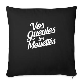 Vos gueules les mouettes - Housse de coussin décorative 45 x 45 cm - noir - Devant