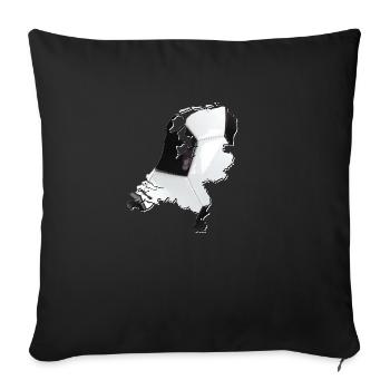 Pays-Bas | Vrai football | Carte - Housse de coussin décorative 45 x 45 cm - noir - Devant