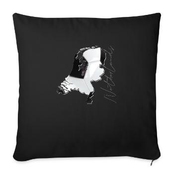 Netherlands | real football | Map EN - Sofa pillowcase 17,3'' x 17,3'' (45 x 45 cm) - black - Front