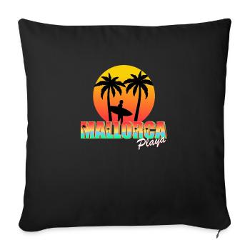 Mallorca Playa Surfer - Sofa pillowcase 17,3'' x 17,3'' (45 x 45 cm) - black - Front