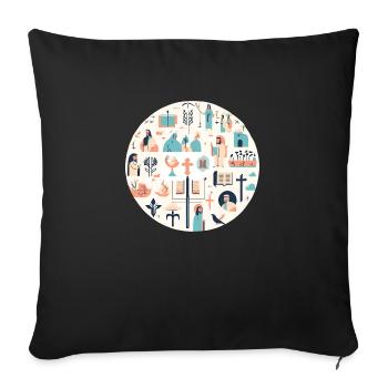biblique 7 - Housse de coussin décorative 45 x 45 cm - noir - Devant