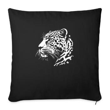 Leopard - Sofakissenbezug 45 x 45 cm - Schwarz - Vorne
