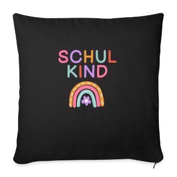 Schoolchild Rainbow Girl Boy Kids T-Shirt - Sofakissenbezug 45 x 45 cm - Schwarz - Vorne
