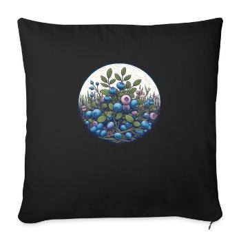 Blueberries - Sofa pillowcase 17,3'' x 17,3'' (45 x 45 cm) - black - Front