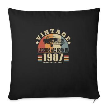 Vintage 1987 Legend Born - Sofa pillowcase 17,3'' x 17,3'' (45 x 45 cm) - black - Front
