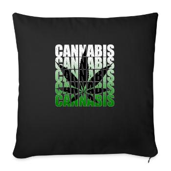 Feuille de Cannabis - Housse de coussin décorative 45 x 45 cm - noir - Devant