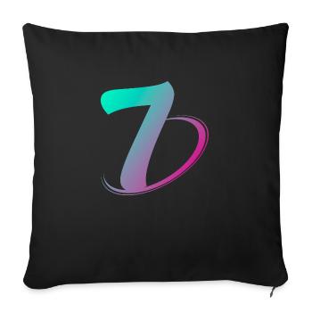 Nummer 7 mehrfarbig - Sofakissenbezug 45 x 45 cm - Schwarz - Vorne
