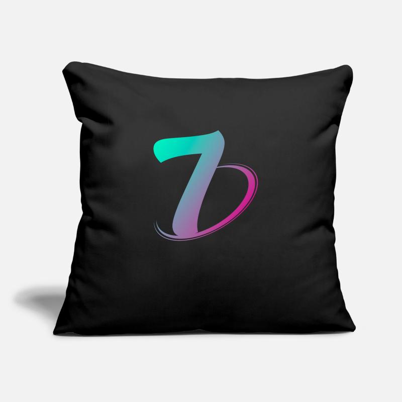 Number 7 multicolor Sofa pillowcase 17,3'' x 17,3'' (45 x 45 cm)