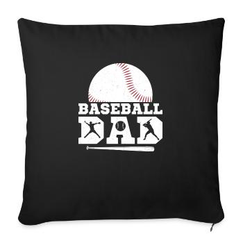 Baseball Dad Father Sport Fan - Sofakissenbezug 45 x 45 cm - Schwarz - Vorne