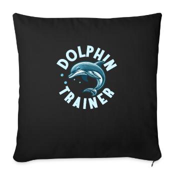 Dresseur de dauphins Biologie marine Vacances à la plage - Housse de coussin décorative 45 x 45 cm - noir - Devant