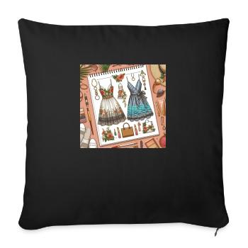 Designing. - Sofa pillowcase 17,3'' x 17,3'' (45 x 45 cm) - black - Front