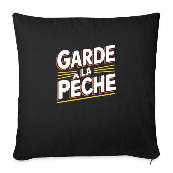 Garde la pêche - Housse de coussin décorative 45 x 45 cm - noir - Devant