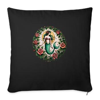 Sirène - Housse de coussin décorative 45 x 45 cm - noir - Devant