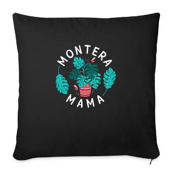 montera mama plant design for a plants lover - Sofa pillowcase 17,3'' x 17,3'' (45 x 45 cm) - black - Front