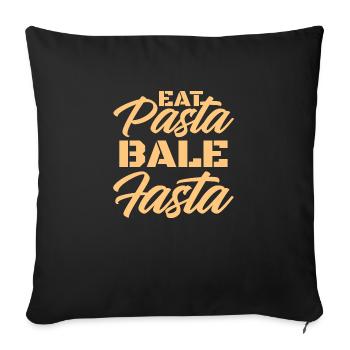 eat pasta bale pasta Design for a fan of pasta - Sofa pillowcase 17,3'' x 17,3'' (45 x 45 cm) - black - Front