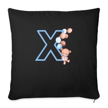 Blue Letter x Bear - Sofa pillowcase 17,3'' x 17,3'' (45 x 45 cm) - black - Front