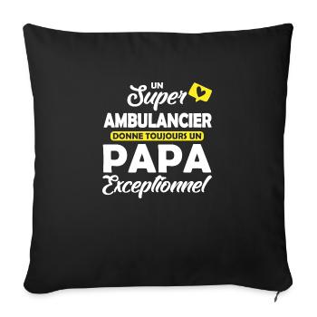 ambulancier et papa / papa exceptionnel - Housse de coussin décorative 45 x 45 cm - noir - Devant