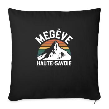 Megève - Haute-Savoie - Housse de coussin décorative 45 x 45 cm - noir - Devant