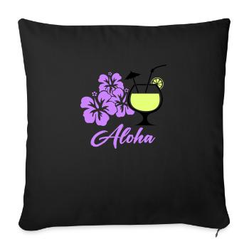 Hawaii Hibiscus Cocktail Aloha - Sofa pillowcase 17,3'' x 17,3'' (45 x 45 cm) - black - Front