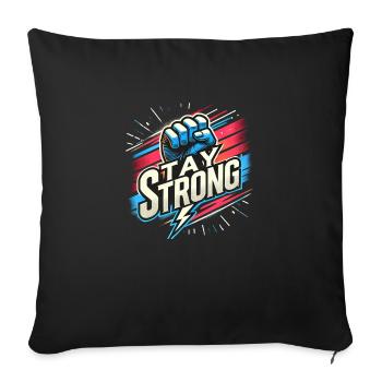 Restez fort Motivation - Housse de coussin décorative 45 x 45 cm - noir - Devant