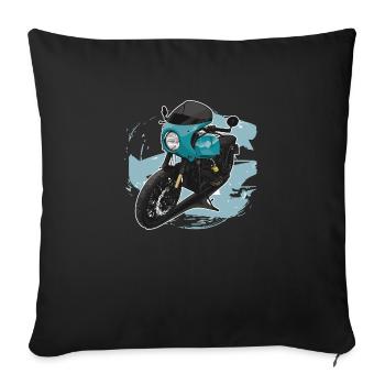Bobber // Custom // Motorcycle - Sofa pillowcase 17,3'' x 17,3'' (45 x 45 cm) - black - Front