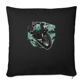 Bobber // Custom // Motorcycle - Sofa pillowcase 17,3'' x 17,3'' (45 x 45 cm) - black - Front