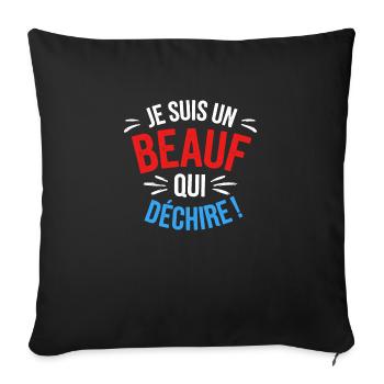 Je suis un beauf qui déchire - Housse de coussin décorative 45 x 45 cm - noir - Devant