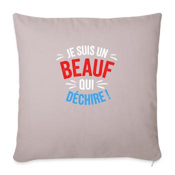 Je suis un beauf qui déchire - Housse de coussin décorative 45 x 45 cm - taupe clair - Devant