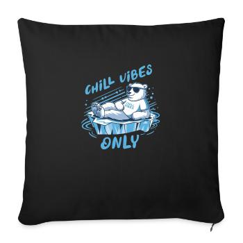Chill Vibes Only - Tranquil Polar Bear - Sofa pillowcase 17,3'' x 17,3'' (45 x 45 cm) - black - Front