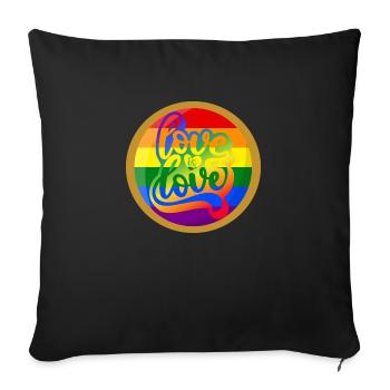 L’amour est l’amour gay arc-en-ciel queer pride mois design - Housse de coussin décorative 45 x 45 cm - noir - Devant