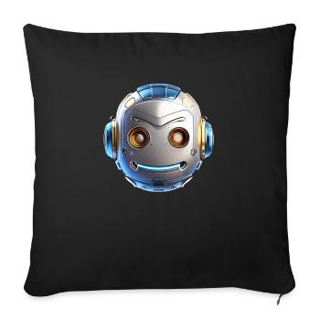 Robot head with cool details - Sofa pillowcase 17,3'' x 17,3'' (45 x 45 cm) - black - Front