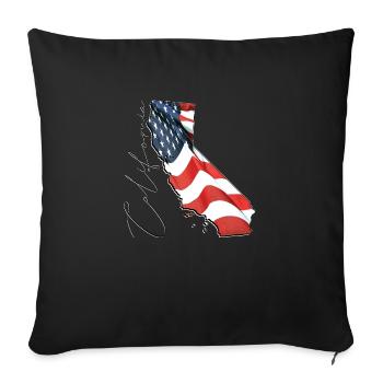 Drapeau des États-Unis en Californie Carte de l’État de Californie - Housse de coussin décorative 45 x 45 cm - noir - Devant