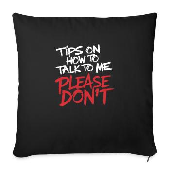 Introverti et sans conversation - Housse de coussin décorative 45 x 45 cm - noir - Devant