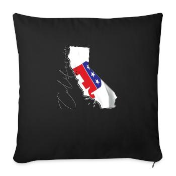 Republican Flag in California State Map CA - Sofa pillowcase 17,3'' x 17,3'' (45 x 45 cm) - black - Front