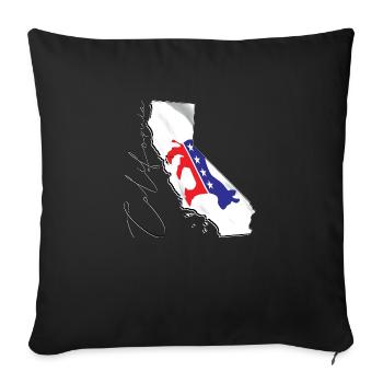 Drapeau démocrate dans la carte de l’État de Californie CA - Housse de coussin décorative 45 x 45 cm - noir - Devant