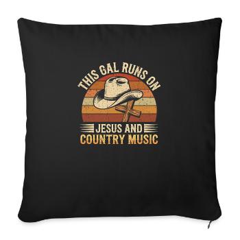 Faith meets country style - Sofa pillowcase 17,3'' x 17,3'' (45 x 45 cm) - black - Front