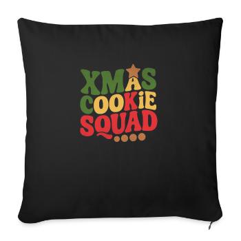 Christmas Cookies Team - Sofa pillowcase 17,3'' x 17,3'' (45 x 45 cm) - black - Front